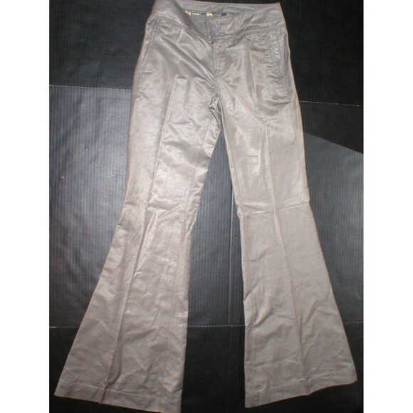 New $215 Womens 26 7 for all mankind Pants Super Flare Trouser Mocha Satin Twill - Picture 2 of 4